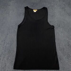 Vintage Frederick's Of Hollywood Tank Top Womens L Black Silk Mesh Sheer Gothic